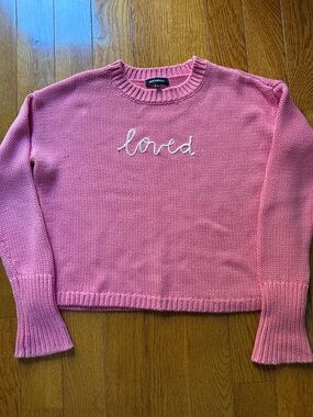525 American pink 'Loved' Crewneck Sweater. Cotton size S. In great condition.
